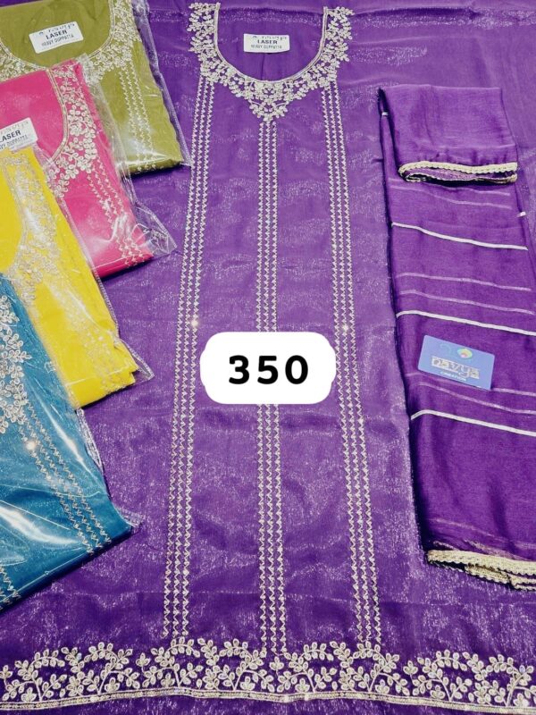 Navya Shimmer Top Pure Chiffon Dupatta Unstitched Suits