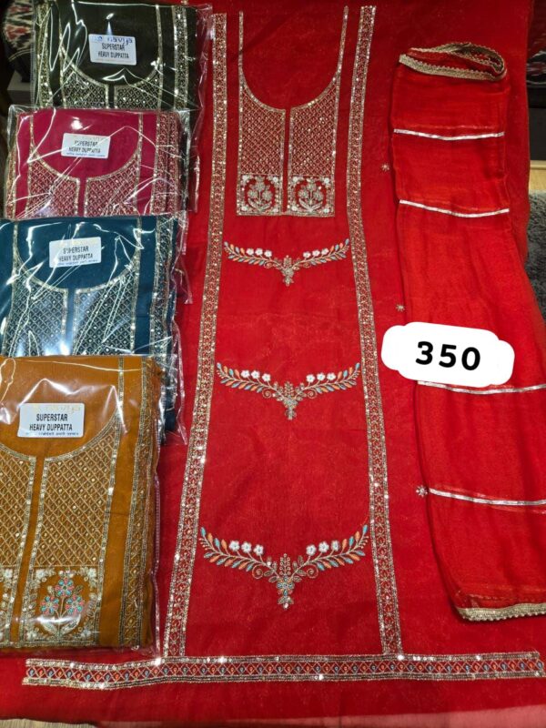 Navya Shimmer Top Pure Chiffon Dupatta Unstitched Suits