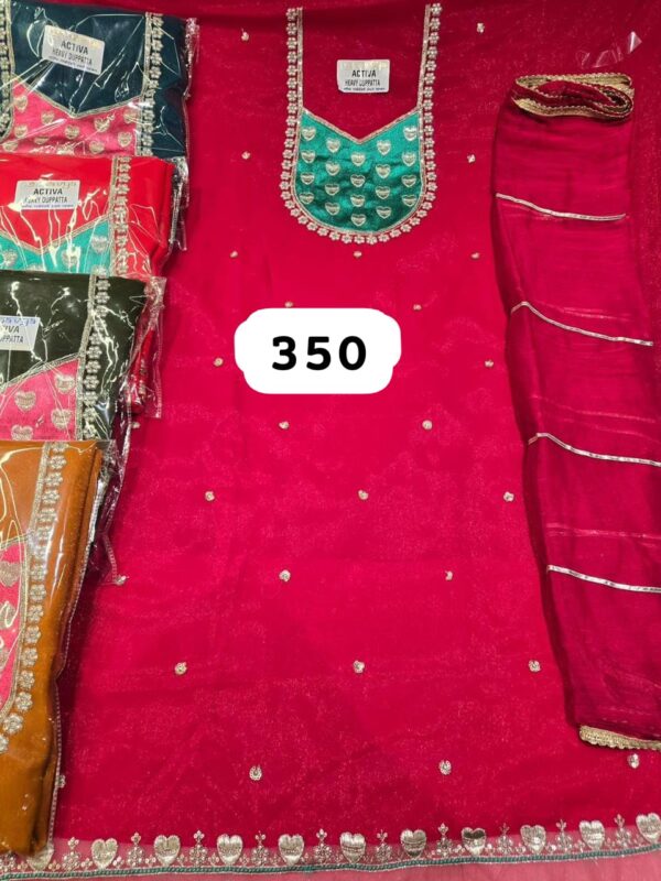 SCAK Shimmer Top Pure Chiffon Dupatta Unstitched Suits