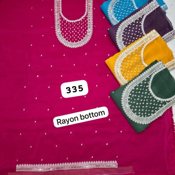 SCAK Glass Top Pure Chiffon Dupatta Unstitched Suits