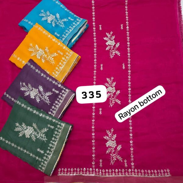 SCAK Shimmer Top Pure Chiffon Dupatta Unstitched Suits