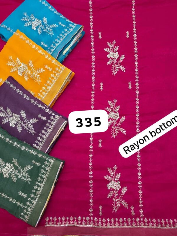 SCAK Shimmer Top Pure Chiffon Dupatta Unstitched Suits