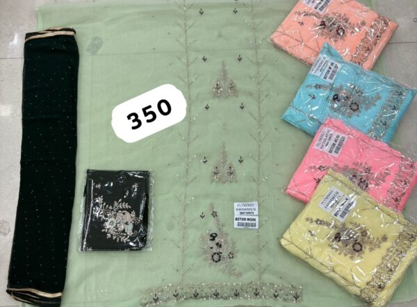 SCAK Shimmer Top Pure Chiffon Dupatta Unstitched Suits