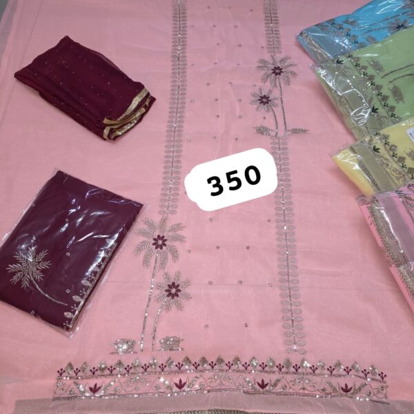 1000677092 SCAK Shimmer Top Pure Chiffon Dupatta Unstitched Suits