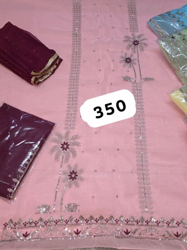 SCAK Shimmer Top Pure Chiffon Dupatta Unstitched Suits