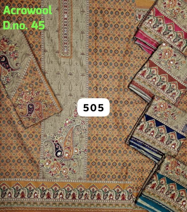 Vijay Winter Top Acrowool Dupatta Unstitched Suits