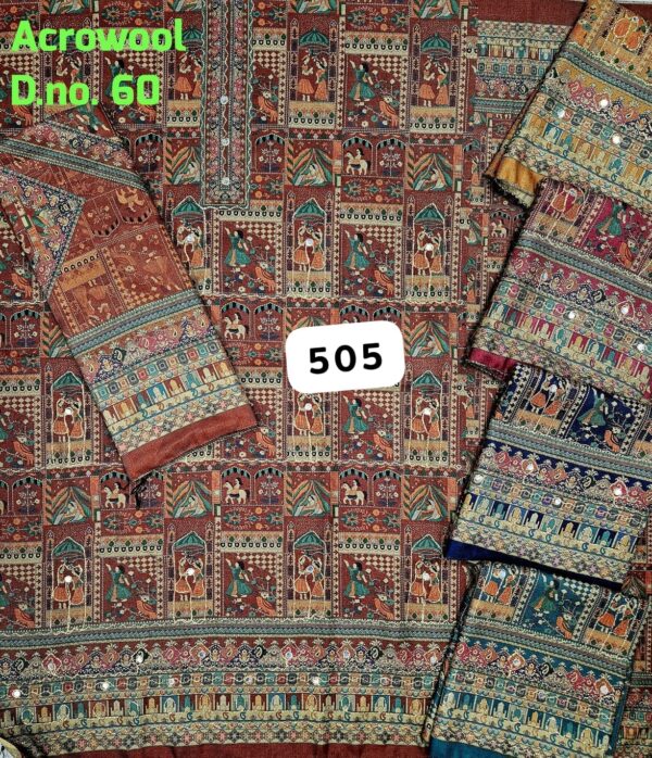 Vijay Winter Top Acrowool Dupatta Unstitched Suits