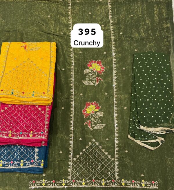 1000677454 SCAK Crunchy Top Pure Chiffon Dupatta Unstitched Suits