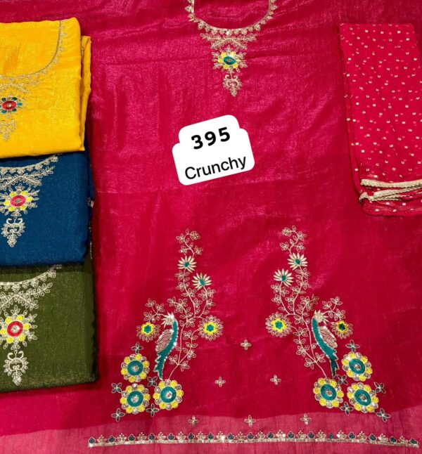SCAK Crunchy Top Pure Chiffon Dupatta Unstitched Suits