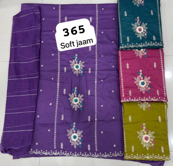 1000677461 SCAK Soft Jaam Top Pure Chiffon Dupatta Unstitched Suits