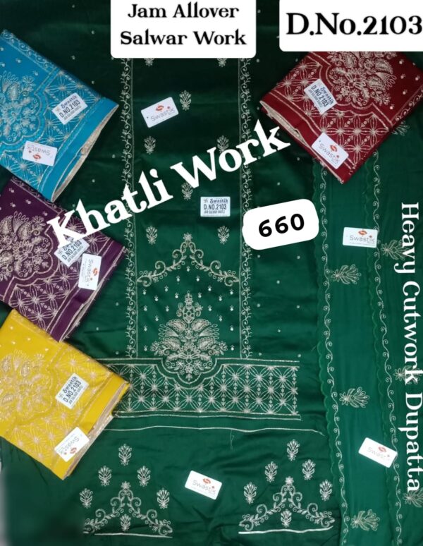 1000677473 Swastik Jaam Top Pure Chiffon Dupatta Unstitched Suits