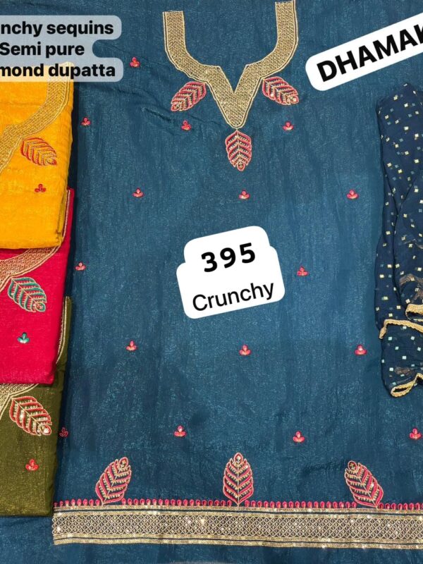 SCAK Crunchy Top Pure Chiffon Dupatta Unstitched Suits