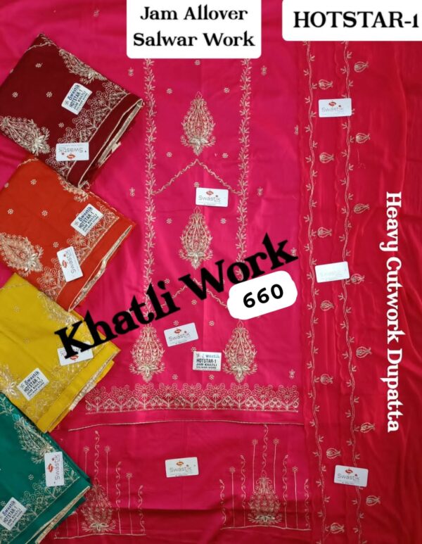 1000677475 Swastik Jaam Top Pure Chiffon Dupatta Unstitched Suits