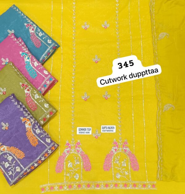 SCAK Shimmer Top Pure Chiffon Dupatta Unstitched Suits