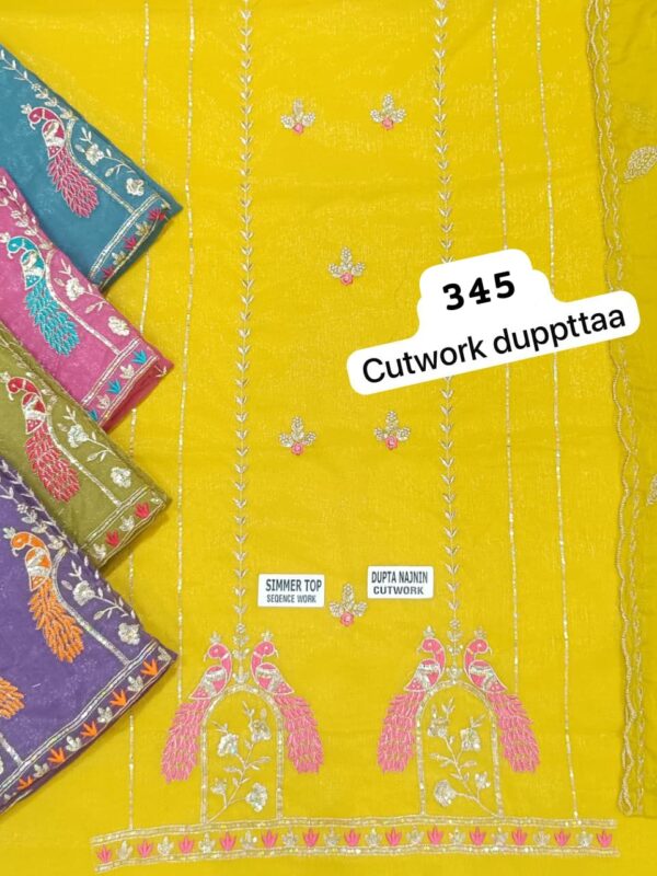 SCAK Shimmer Top Pure Chiffon Dupatta Unstitched Suits