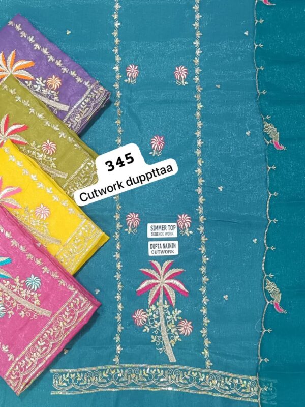 SCAK Shimmer Top Pure Chiffon Dupatta Unstitched Suits