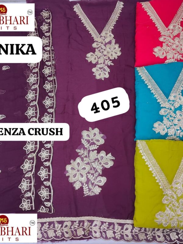 Manbhari Organza Top Pure Chiffon Dupatta Unstitched Suits