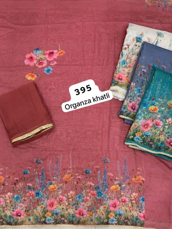 SCAK Organza Top Pure Chiffon Dupatta Unstitched Suits