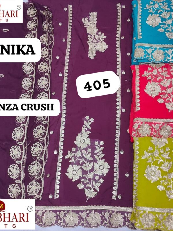 Manbhari Organza Top Pure Chiffon Dupatta Unstitched Suits