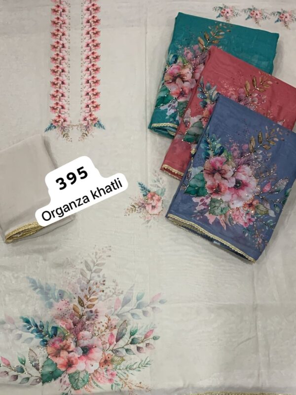 SCAK Organza Top Pure Chiffon Dupatta Unstitched Suits