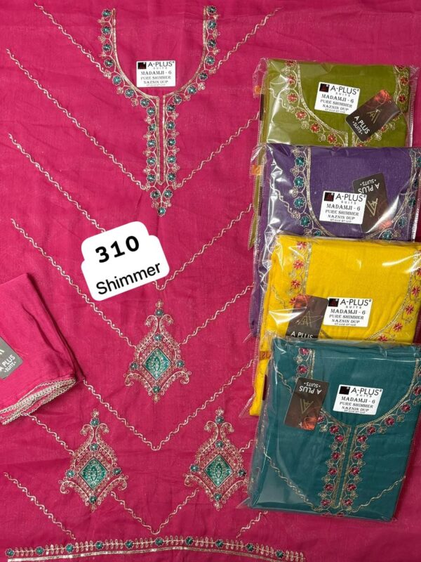 1000690742 SCAK Shimmer Top Pure Chiffon Dupatta Unstitched Suits