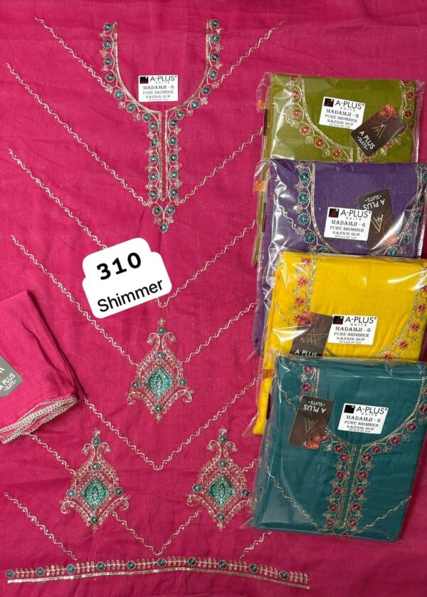 SCAK Shimmer Top Pure Chiffon Dupatta Unstitched Suits