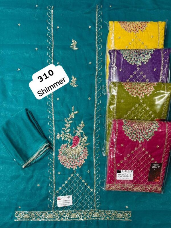 SCAK Shimmer Top Pure Chiffon Dupatta Unstitched Suits