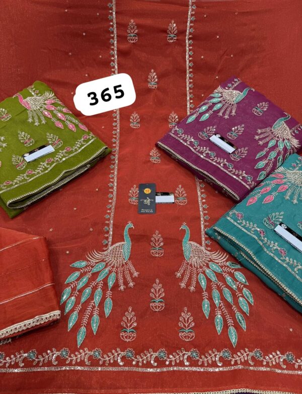 SCAK Shimmer Top Pure Chiffon Dupatta Unstitched Suits