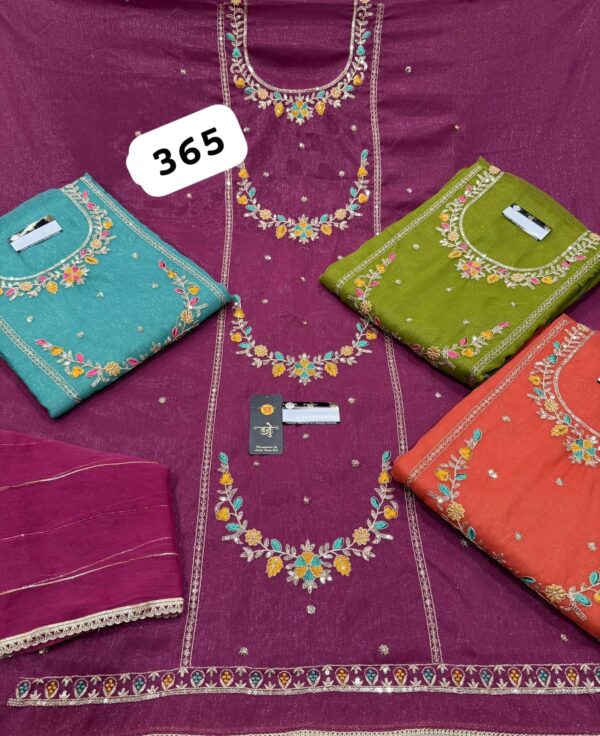 SCAK Shimmer Top Pure Chiffon Dupatta Unstitched Suits