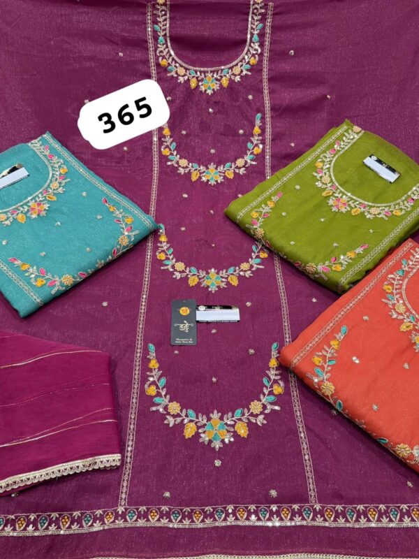 SCAK Shimmer Top Pure Chiffon Dupatta Unstitched Suits