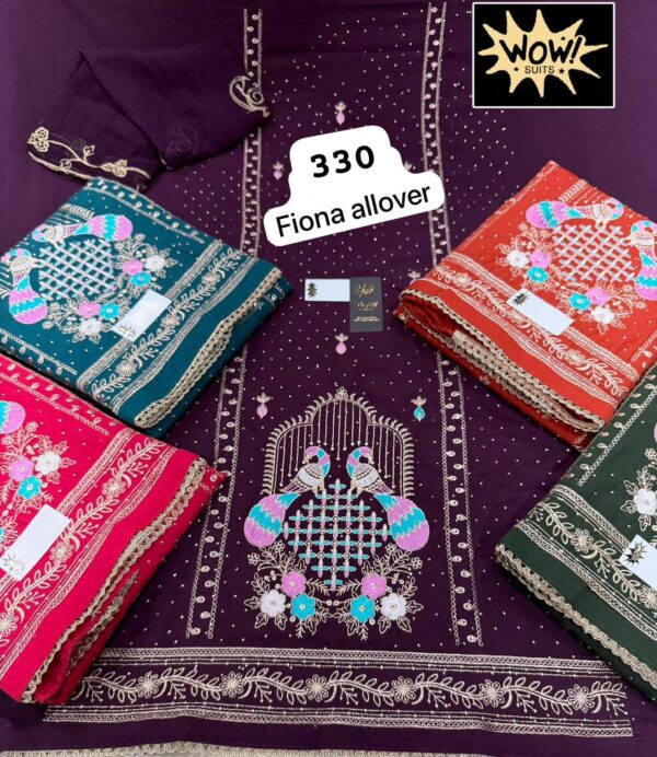 SCAK Fiona Top Pure Chiffon Dupatta Unstitched Suits