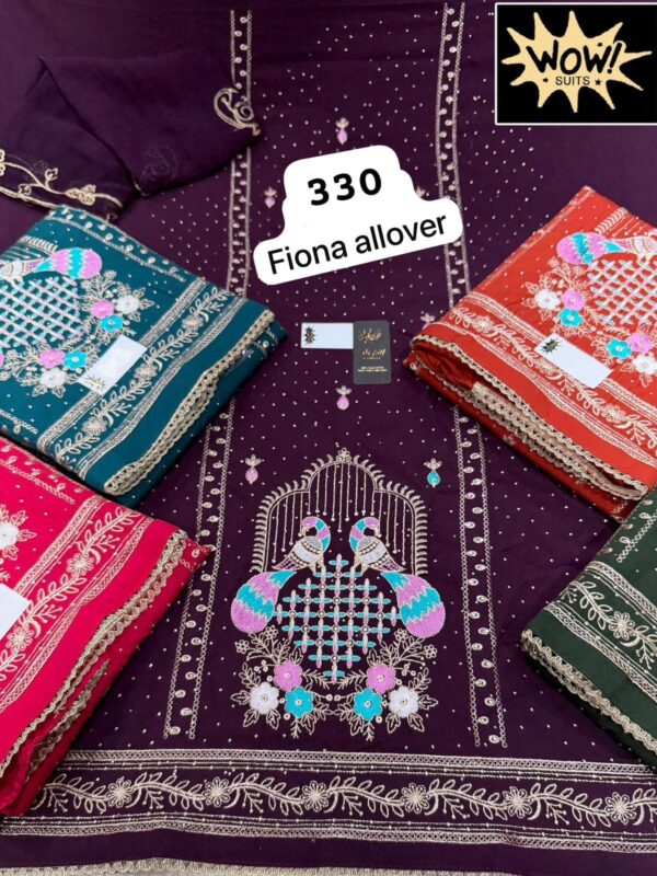 SCAK Fiona Top Pure Chiffon Dupatta Unstitched Suits