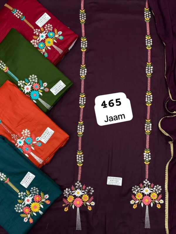 1000691701 SCAK Jaam Top Pure Chiffon Dupatta Unstitched Suits