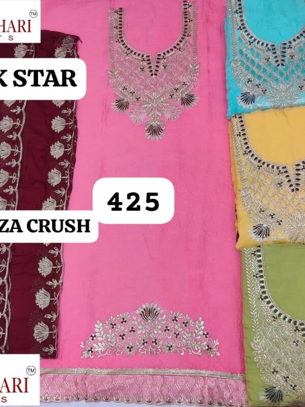 Manbhari Organza Top Pure Chiffon Dupatta Unstitched Suits