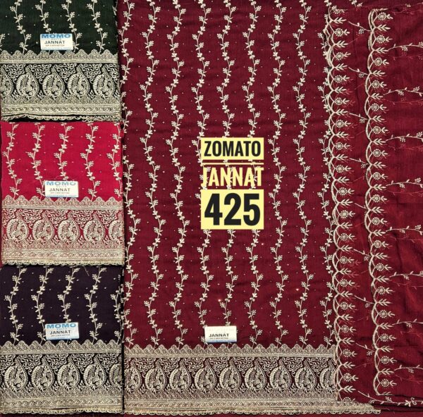 SCAK Glass Top Pure Chiffon Dupatta Unstitched Suits