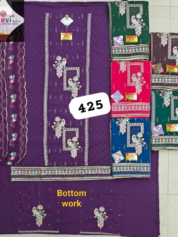 1000712388 Sharvi Fiona Top Pure Chiffon Dupatta Unstitched Suits