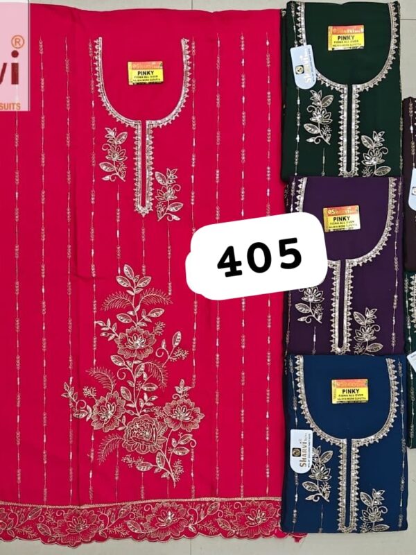 1000712390 Sharvi Fiona Top Pure Chiffon Dupatta Unstitched Suits