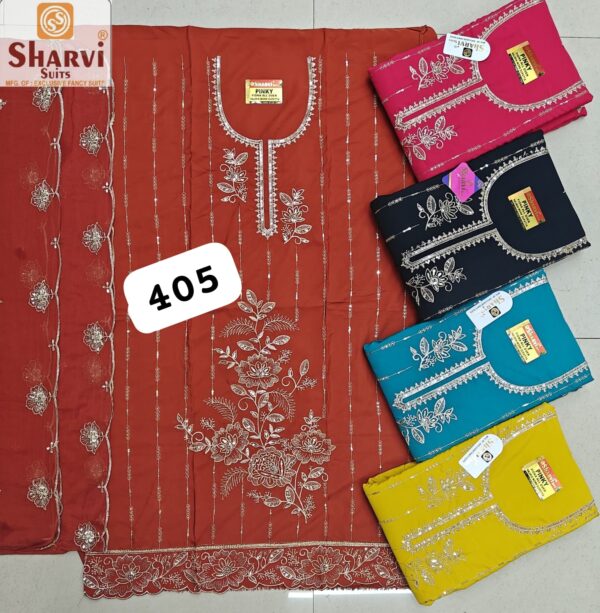 Sharvi Fiona Top Pure Chiffon Dupatta Unstitched Suits