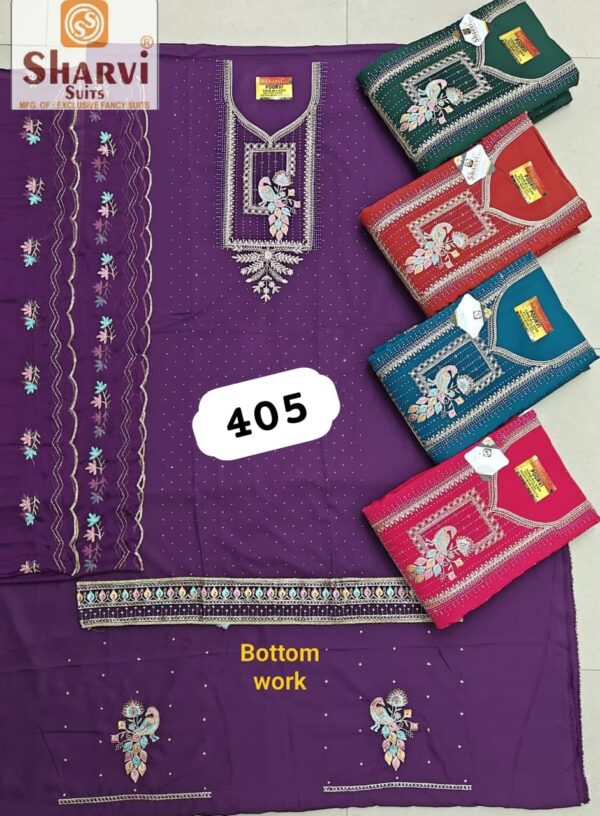 Sharvi Fiona Top Pure Chiffon Dupatta Unstitched Suits