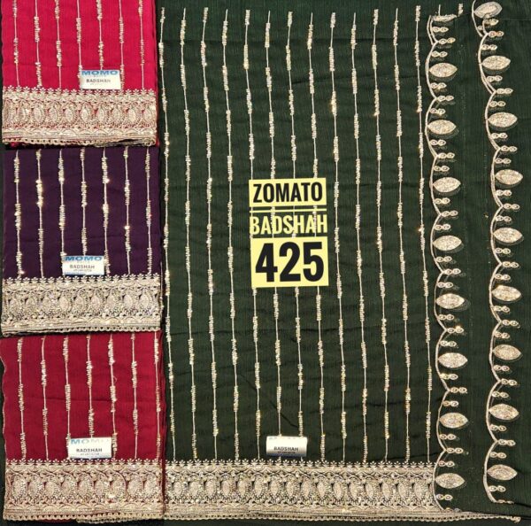 SCAK Fiona Top Pure Chiffon Dupatta Unstitched Suits