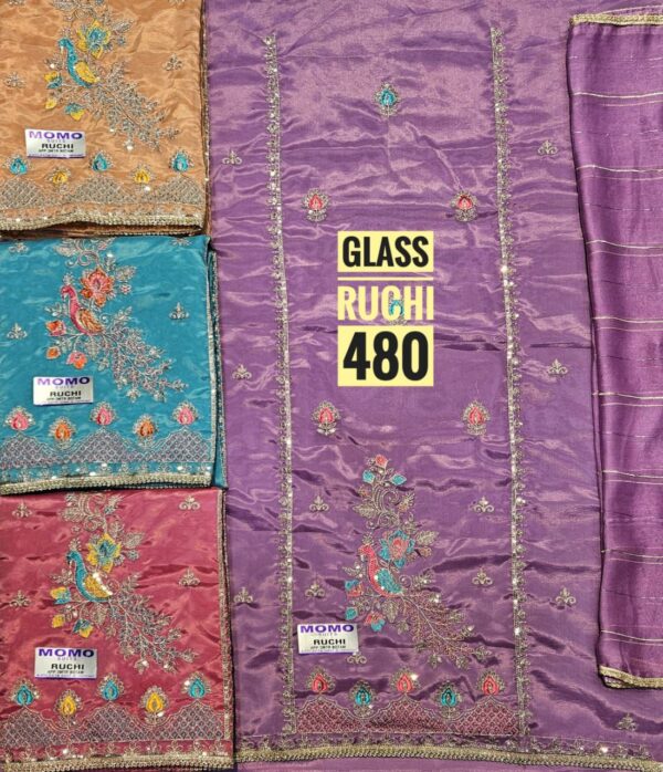 SCAK Glass Top Pure Chiffon Dupatta Unstitched Suits