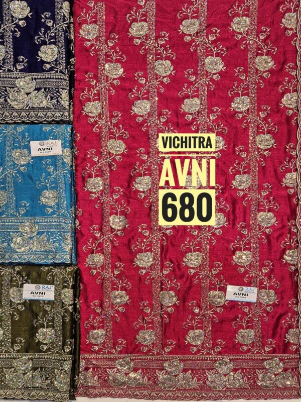 Raj Silk Mills Glass Top Pure Chiffon Dupatta Unstitched Suits