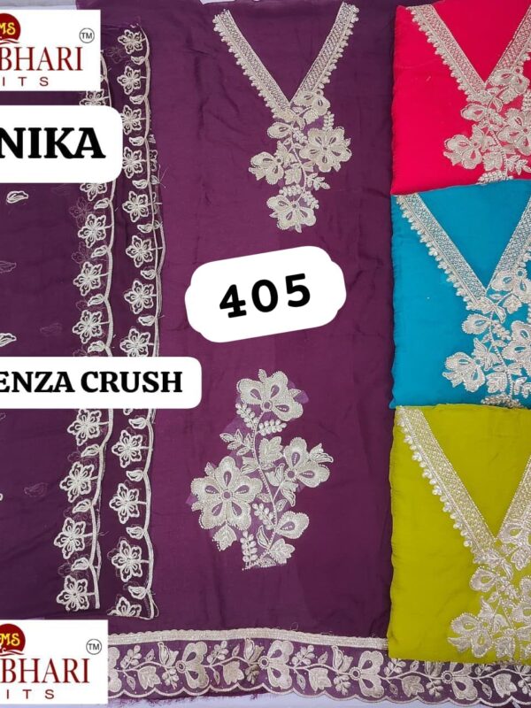 Manbhari Organza Top Pure Chiffon Dupatta Unstitched Suits