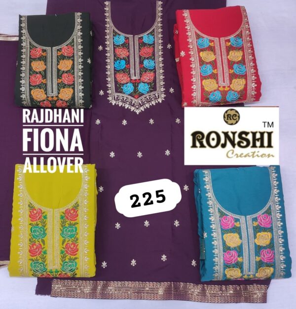 Ronshi Fiona Top Pure Chiffon Dupatta Unstitched Suits