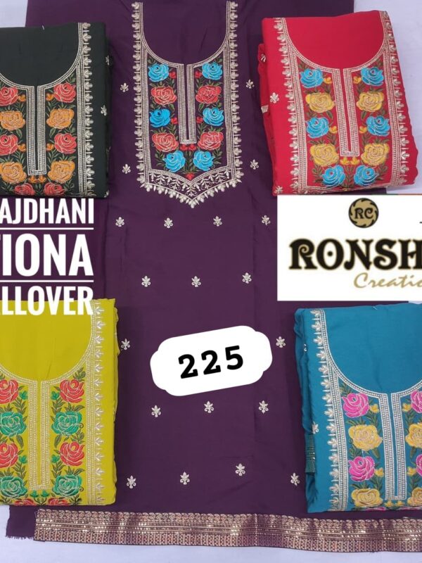 1000712402 Ronshi Fiona Top Pure Chiffon Dupatta Unstitched Suits