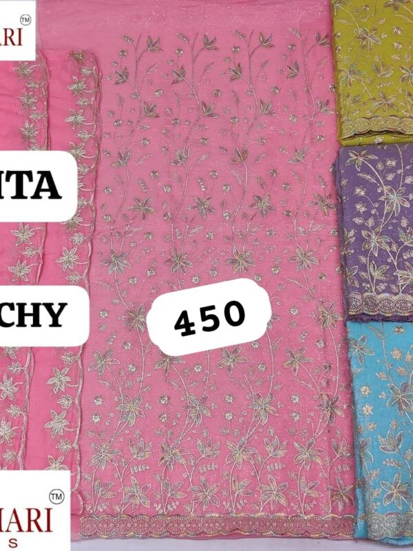 1000712406 Manbhari Crunchy Top Pure Chiffon Dupatta Unstitched Suits