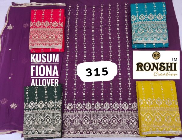 Ronshi Fiona Top Pure Chiffon Dupatta Unstitched Suits