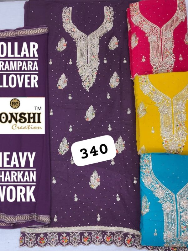 Ronshi Fiona Top Pure Chiffon Dupatta Unstitched Suits