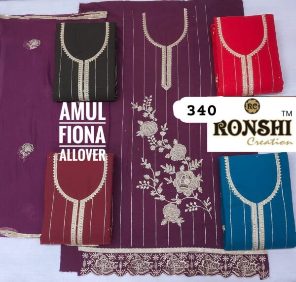 Ronshi Fiona Top Pure Chiffon Dupatta Unstitched Suits