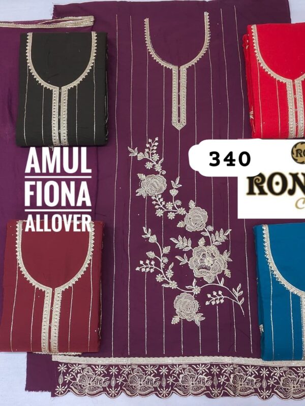 1000712432 Ronshi Fiona Top Pure Chiffon Dupatta Unstitched Suits